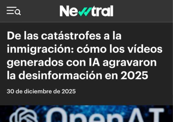 Newtral destaca la participación de Loreto Corredoira en un análisis sobre desinformación e inteligencia artificial